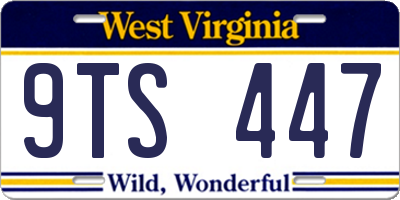 WV license plate 9TS447