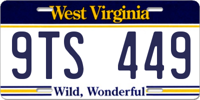 WV license plate 9TS449