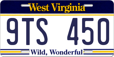 WV license plate 9TS450