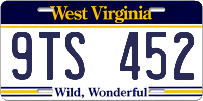 WV license plate 9TS452