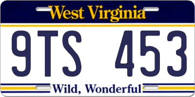 WV license plate 9TS453
