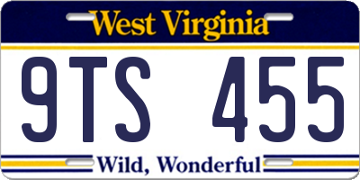 WV license plate 9TS455