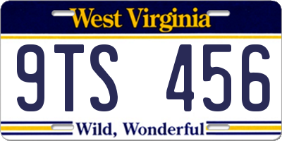 WV license plate 9TS456