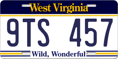 WV license plate 9TS457