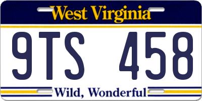 WV license plate 9TS458