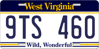 WV license plate 9TS460