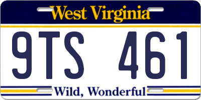 WV license plate 9TS461