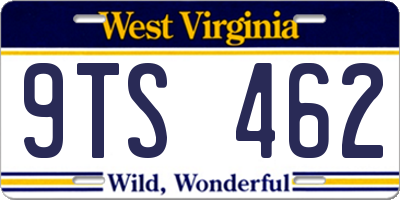 WV license plate 9TS462