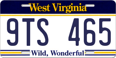 WV license plate 9TS465