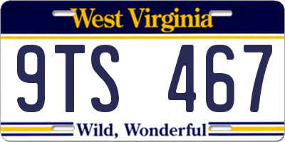 WV license plate 9TS467