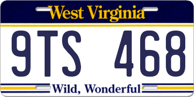 WV license plate 9TS468