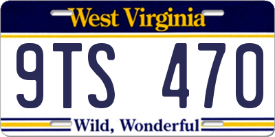 WV license plate 9TS470
