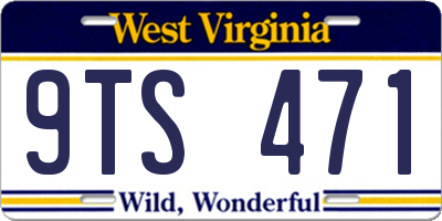 WV license plate 9TS471