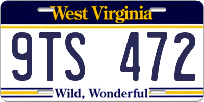 WV license plate 9TS472