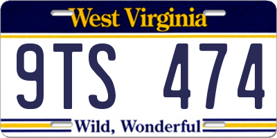 WV license plate 9TS474