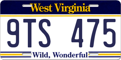 WV license plate 9TS475