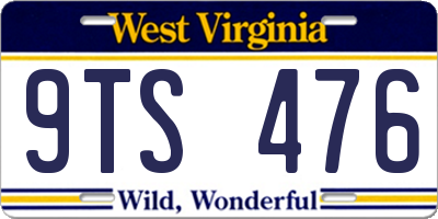 WV license plate 9TS476