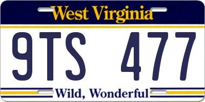 WV license plate 9TS477