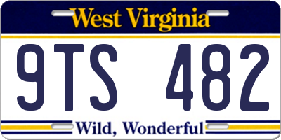 WV license plate 9TS482