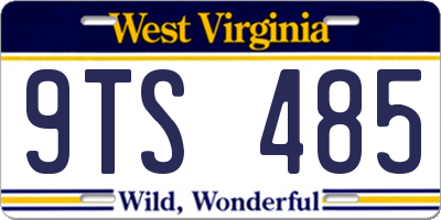 WV license plate 9TS485