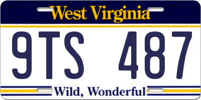 WV license plate 9TS487