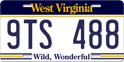 WV license plate 9TS488