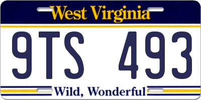 WV license plate 9TS493