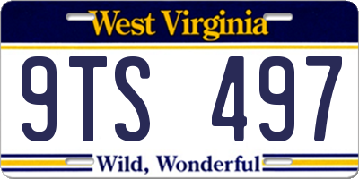 WV license plate 9TS497