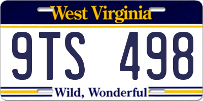 WV license plate 9TS498