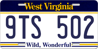 WV license plate 9TS502