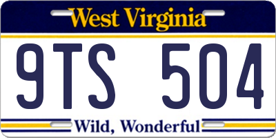 WV license plate 9TS504