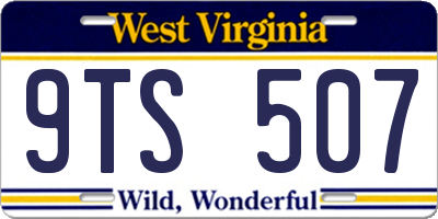 WV license plate 9TS507