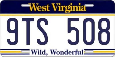 WV license plate 9TS508
