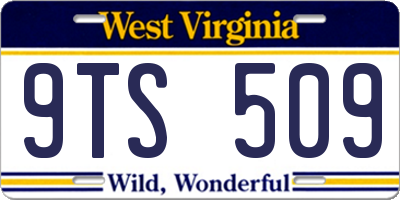 WV license plate 9TS509