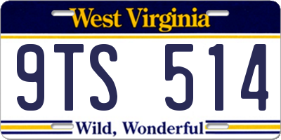 WV license plate 9TS514