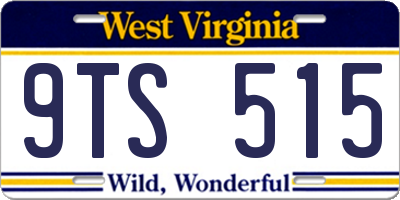 WV license plate 9TS515