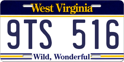 WV license plate 9TS516