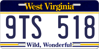 WV license plate 9TS518