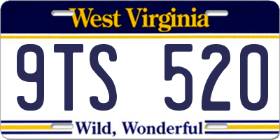 WV license plate 9TS520