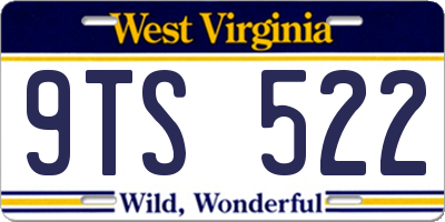 WV license plate 9TS522