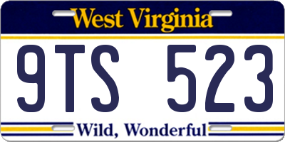 WV license plate 9TS523