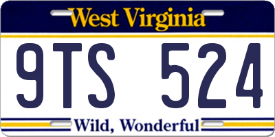 WV license plate 9TS524