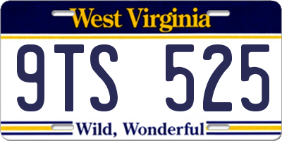 WV license plate 9TS525