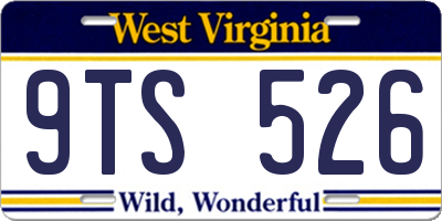 WV license plate 9TS526