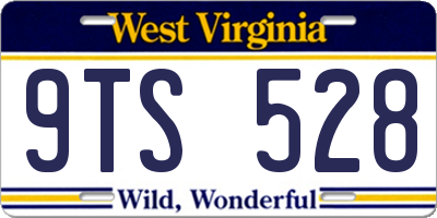 WV license plate 9TS528