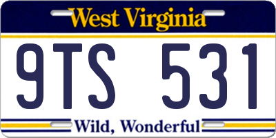 WV license plate 9TS531