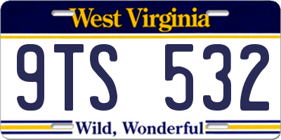 WV license plate 9TS532