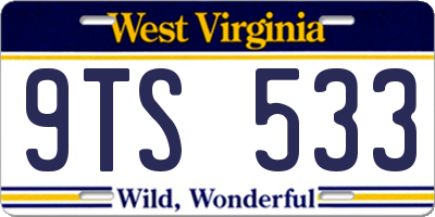WV license plate 9TS533