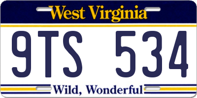 WV license plate 9TS534