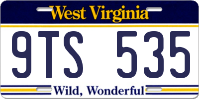 WV license plate 9TS535